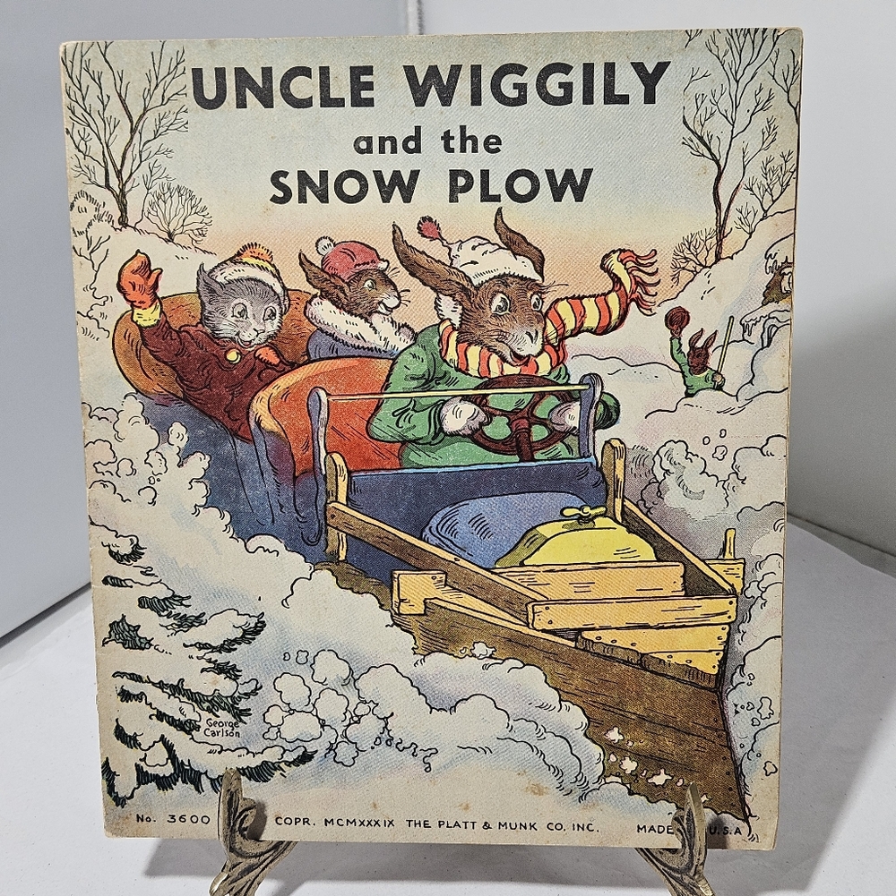 Vintage 1939 Uncle Wiggily and the Snow Plow Childrens Kids Book